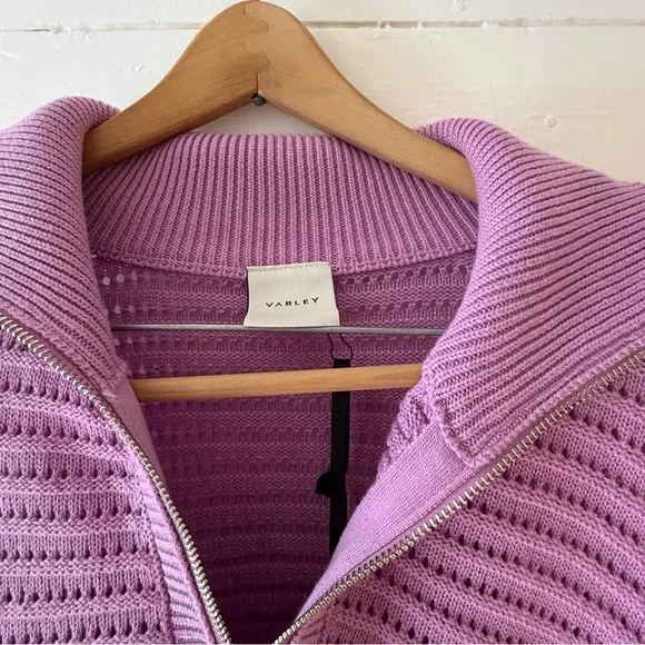 Varley Tara pointelle half zip knit pullover NWT size medium - Picture 8 of 10